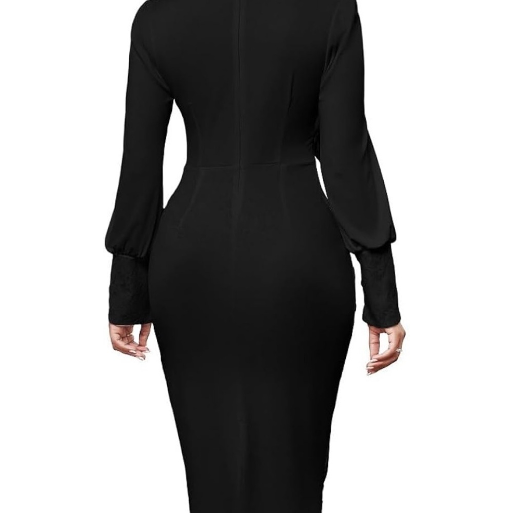 Elegant Black Long Sleeve Dress